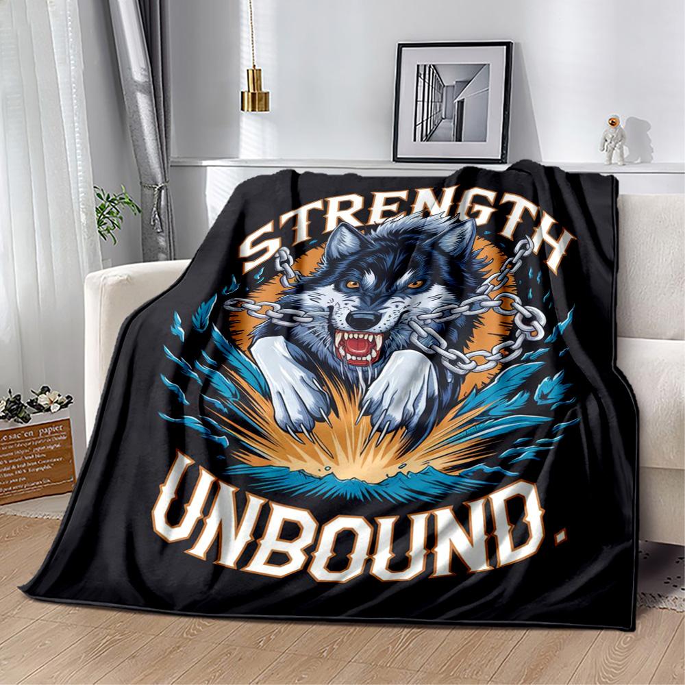 Wolf Moon Reflection Blanket,Suitable for sofas, offices, travel, living rooms, Gifts to relatives and friends, Blanket,Suitable for all seasons.