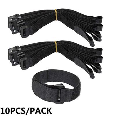 10 PIÈCES 2530cm Attache Réutilisable pour Vélo Boucle Crochet Nylon Durable Multi-Usage Auto-adhésif Sangle Haute Qualité Serre-câbles