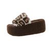 Women's Winter Thick Sole Slippers Suede Open Toes Leopard Print  Shoes for Women Keep Warm Anti-slip Middle Follow Indoor 2025