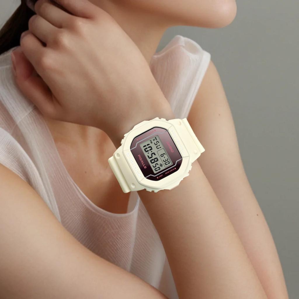 CASIO Women's G-SQUAD Series Red Watch DW-5600PGW-7PR DW-5600PGW-7PR