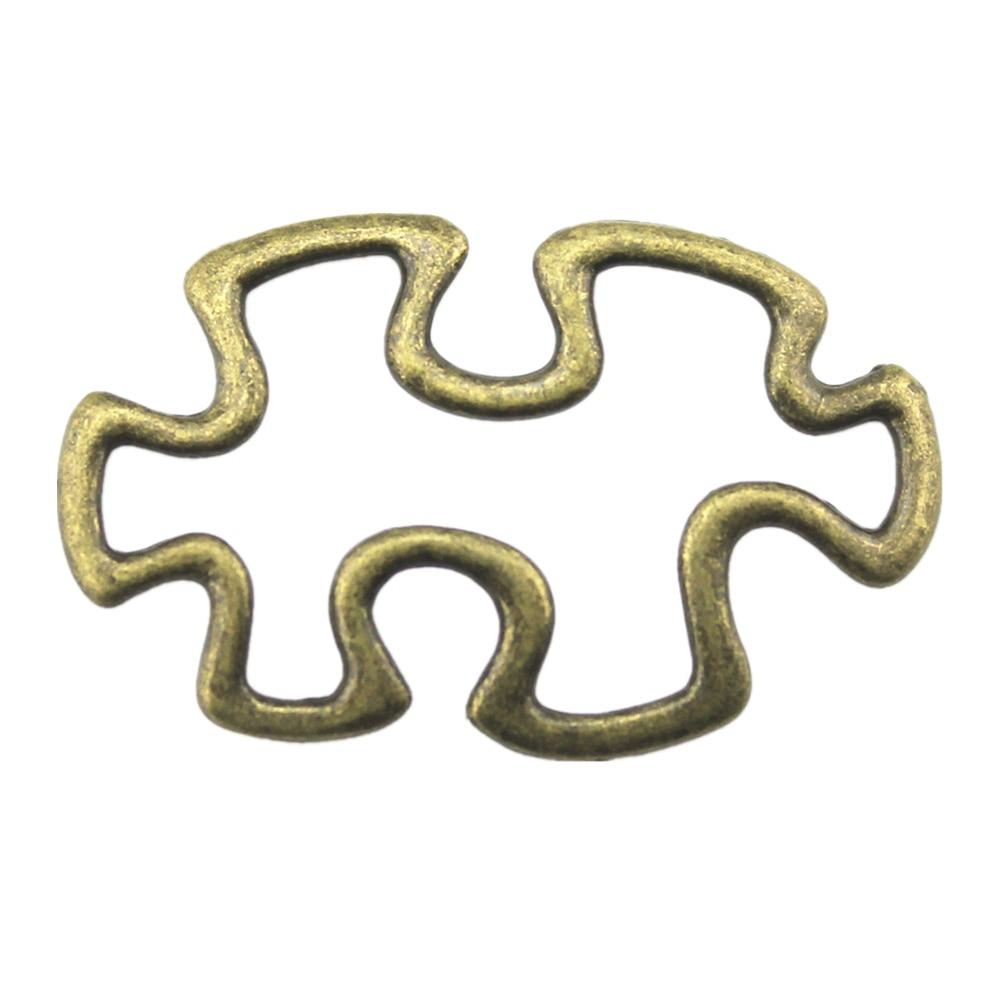 

20шт Кусочки головоломки Разъем Шармы Шармы Античная бронза Цвет Цинковый сплав 30X18mm