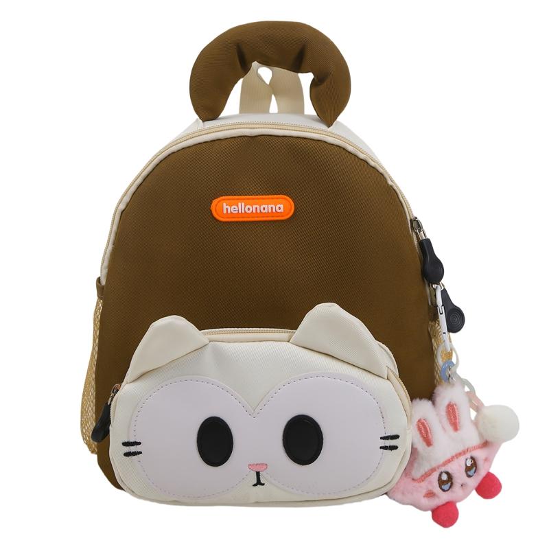 

Детский рюкзак Мультяшный кот Маленький школьный рюкзак Рюкзак для мальчиков и девочек коричневый