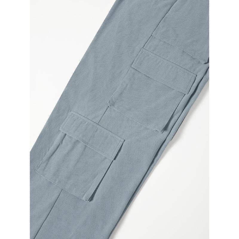 Women's Cargo Pants Spring/Summer New Wide-Leg Pants Casual Simple Tie-Waist Multi-Pocket Long Pants