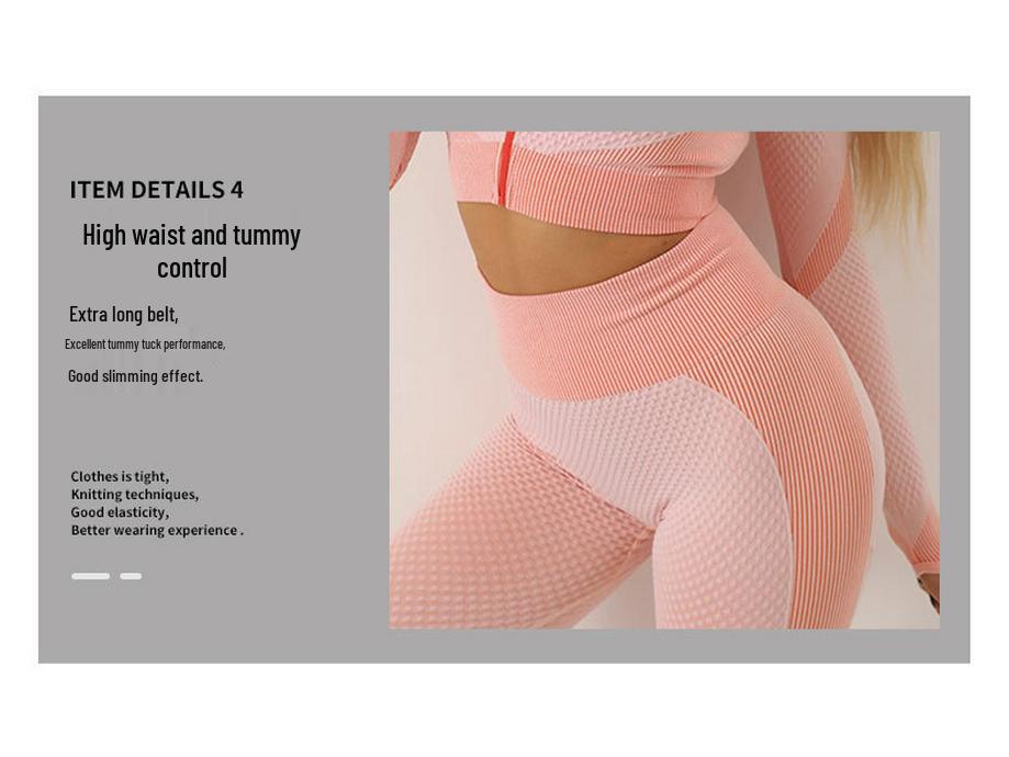 Seamless Sports Yoga Suit: Quick-Dry Fitness Three-Piece Set for Spring & Winter