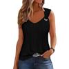 Dames Effen V-hals Mouwloos Los Tanktop Grote Maten