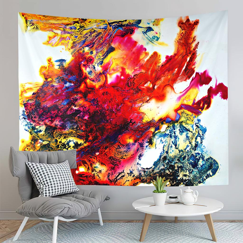 Marbling Tapestry Blue Pink Watercolor Tapestry Abstract Style Tapestry Wall Hanging Tapestries Bedroom Home Living Room Dorm