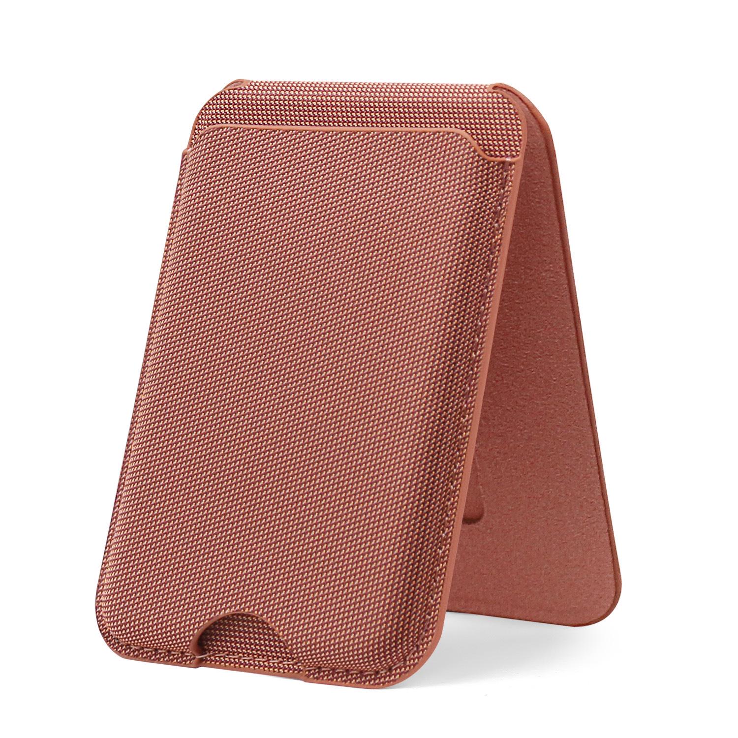 Tech Fabric Magnetic Phone Holder & Card Slot Case with MagSafe Compatibility коричневый