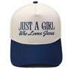 JUST A GIRL Truck Driver Hat Embroidery Color Matching Baseball Cap Men's and Women's Casual Outdoor Sun Hat