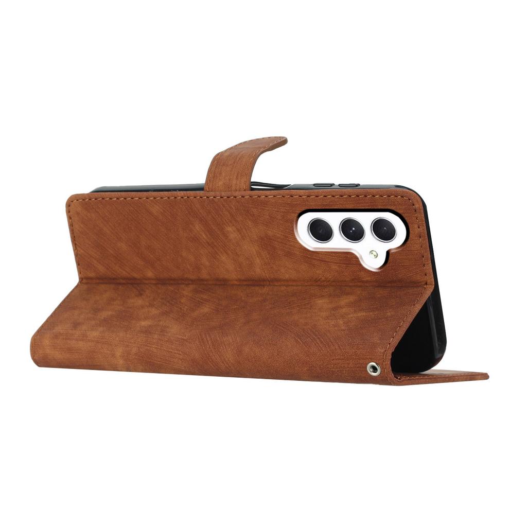 For Samsung Galaxy A36 5G Case with Card Clots Skin-Touch PU Leather Phone Cover Stand