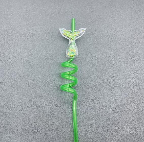 2Pcs Mermaid Theme Party Mermaid Tail Straw Gift Sparkling Straw Birthday Party Summer Pool Party Supplies