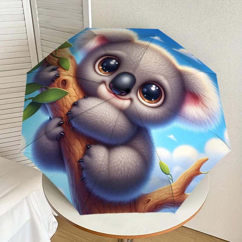 1PC Koala Tree Automatic Open/Close Umbrella with Windproof, 8-Rib Sturdy Canopy, Durable Ribs, Fashionable Design1363A