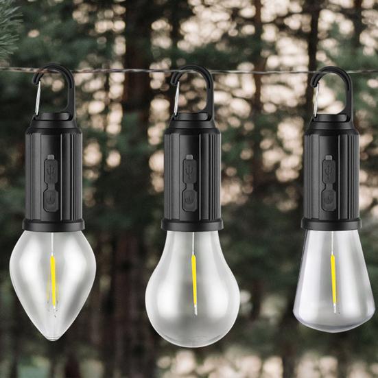 Tent Lamp Portable LED Camping Light Super Bright Flicker Free Waterproof Rechargeable Emergency Light Bulb Solar Lantern