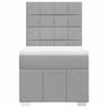 Box Spring Bed with Mattress Light Grey 90x200 cm Fabric