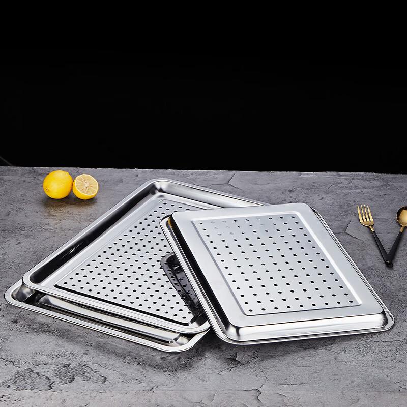 Stainless Steel Perforated Rectangular Serving Tray