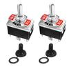 RUIZHI 2 Pieces 6-pin/3-position Heavy Duty Rocker Toggle Switch 0~110V/15A DPDT Latch On/off/on Switch with Waterproof Cap DIY