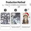 Frameless Pearl Painting Kit Cute Cat Christmas Aesthetic Wall Art DIY Sparkling Bead Canvas Room Decor Creative Craft