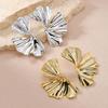 European & American Retro Irregular Leaf Earrings: Light Luxury, High-End, Fashionable Studs with Personality.