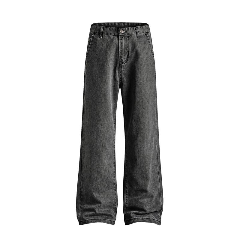 New Autumn Casual Jeans for Men's Handsome Draped Loose Mid-waist Pants