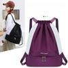Mochila Leve Durável Oxford com Cordão Casual Fitness Bolsa de Ginástica com Compartimento para Sapatos Bolsa Escolar Esportiva da Moda