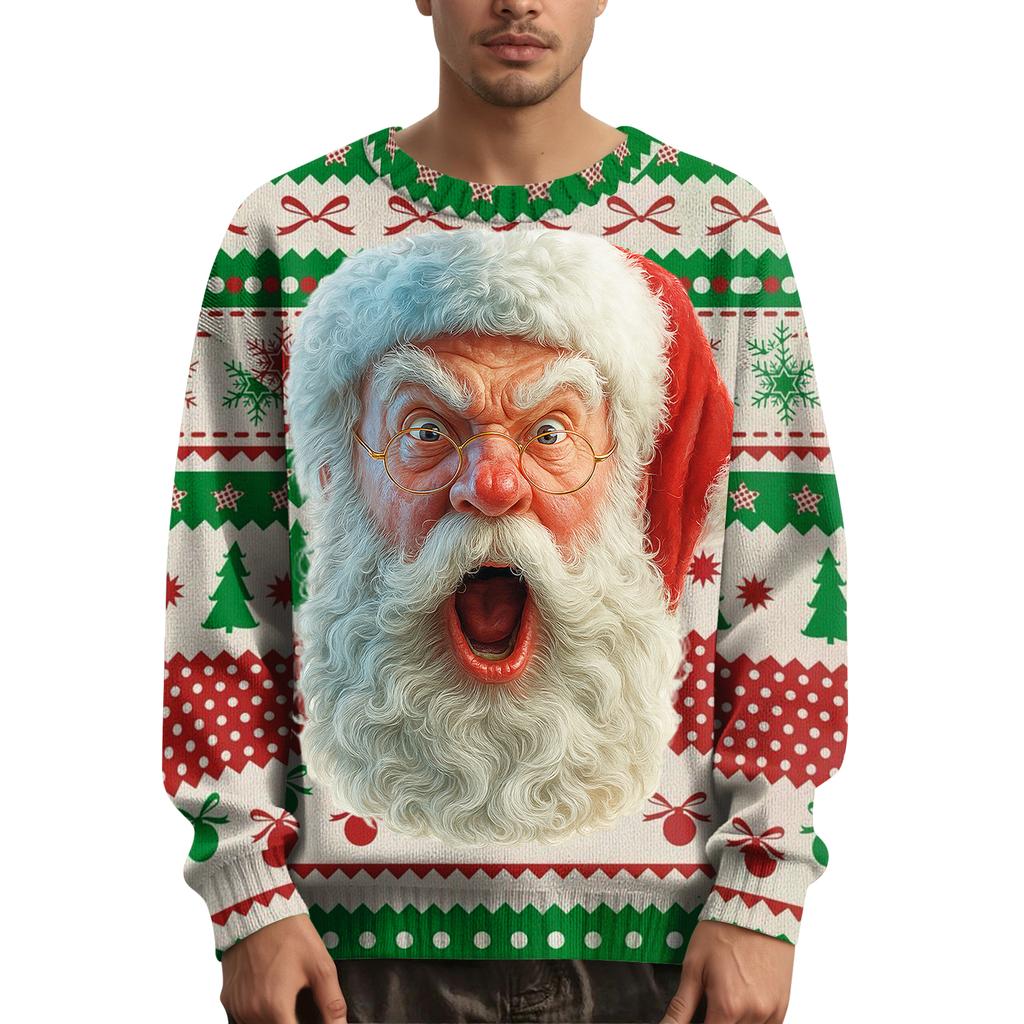 Pánský vánoční svetr s potiskem na límci