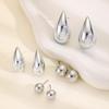 Elegant French Water Drop Small Bean Earrings for Women - Niche High-End Cold Style