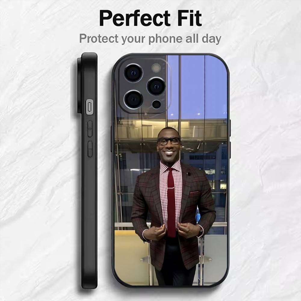 

Funny Shannon Sharpe Phone Case For iPhone17,16,15,14,13,12 Plus,Max Soft Silicone Black Cover iPhone14Plus