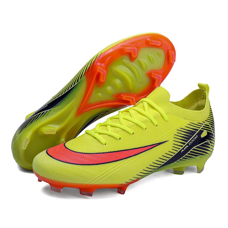 Putian Gang European Cup Flyknit Soccer Shoes, Men'S Low-Top Ag Long Spike Grass Training Shoes