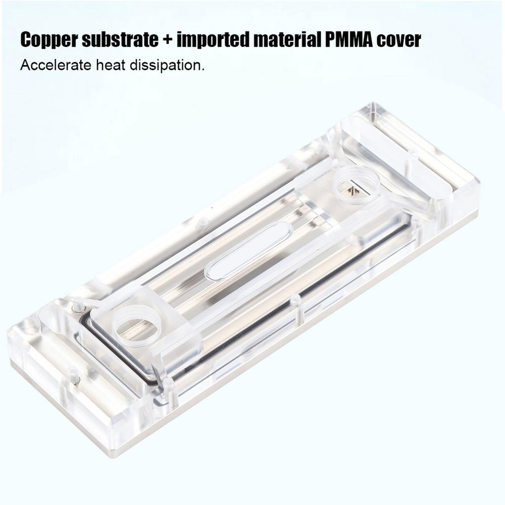 Copper Substrate Imported PMMA Water Cooling Block with Built In Sealing Ring for 4 Memory Heat Sink
