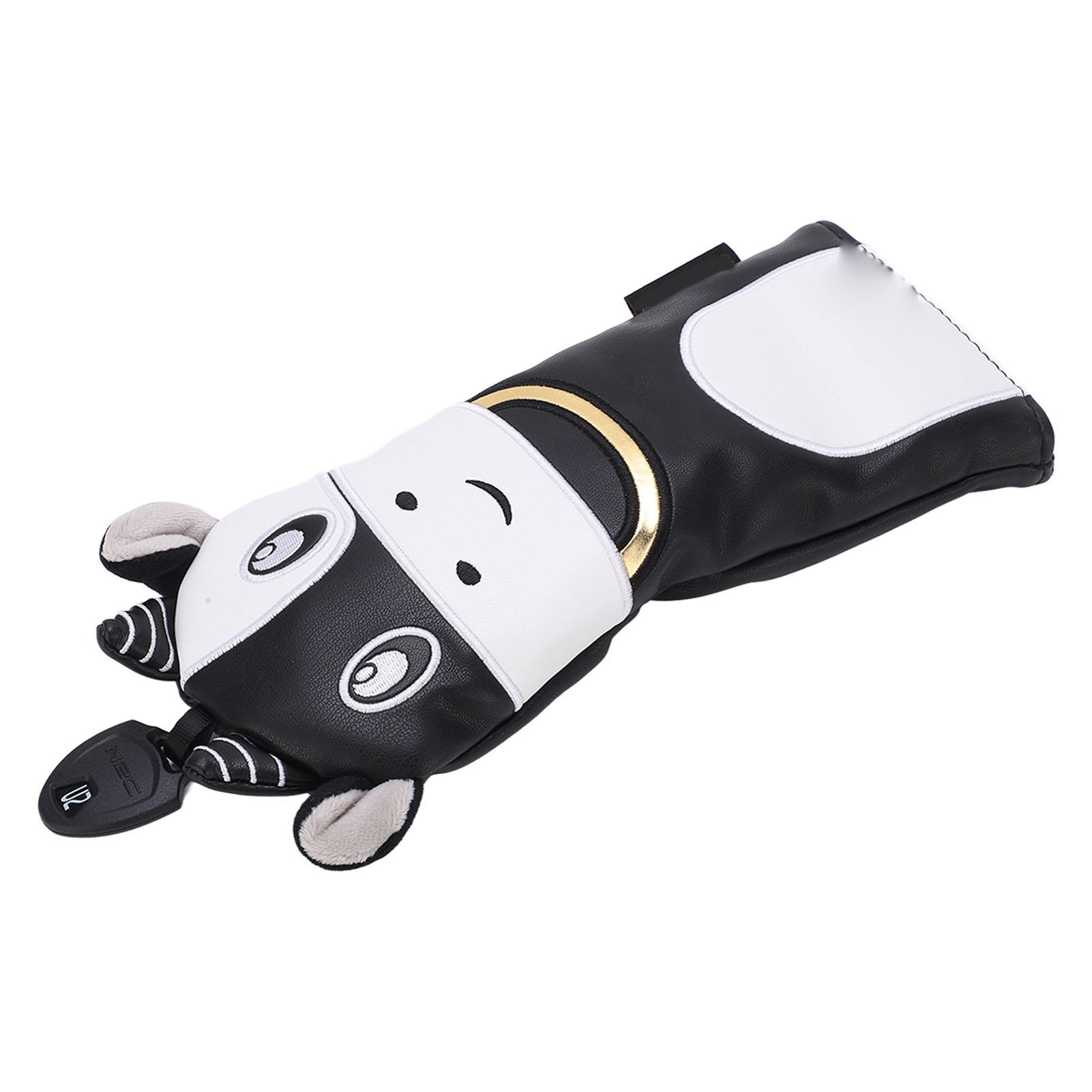 Cartoon Animal Golf Club Head Covers PU Leather Wood Headcover Golf Head Protector CoverBlack Cattle чёрный