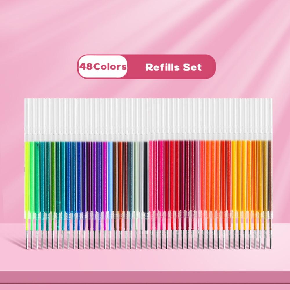 8/12/24/36/48/60Colors 8/12/24/36/48/60 Colors Glitter Gel Pen Large Capacity DIY Handwriting Shiny Highlighter Pen
