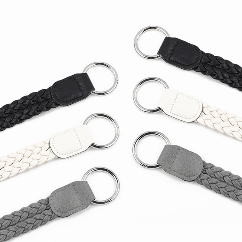 Lady Purse Handle Belt Replacement Handbag Retro Woven Strap Shoulder Bag Handcraft Bag DIY Accessories Black/Gray/Beige
