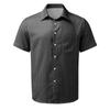 Summer Lapel Casual Short Sleeve Button Men'S Striped Shirt Men'S Wear