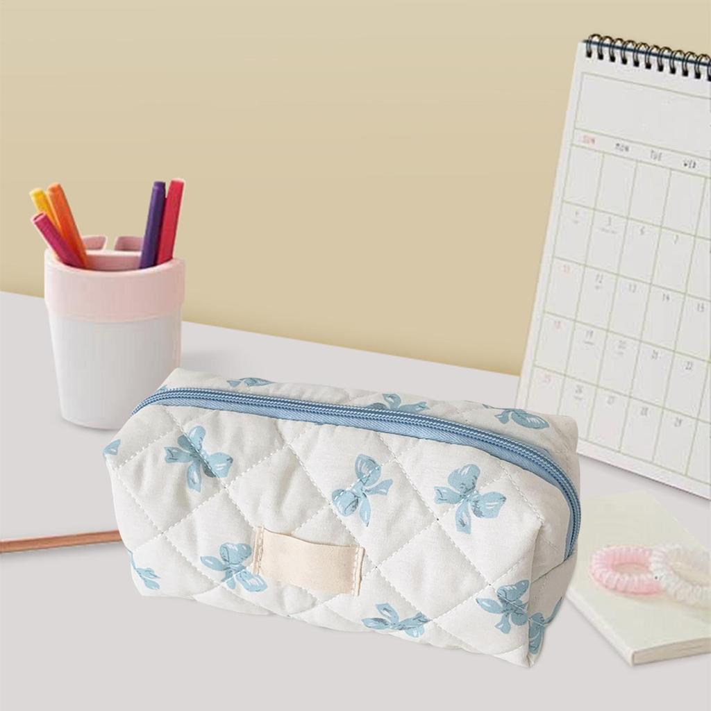 Study Supplies Large Capacity Fashionable Pencil Case Bowknot Pencil Case with Zipper Portable Stationery Case Storage Bag