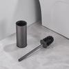 Black Toilet Brush Holder with Brush Stainless Steel Gray Bathroom Toilet Scrub Cleaning Brush Holder Set