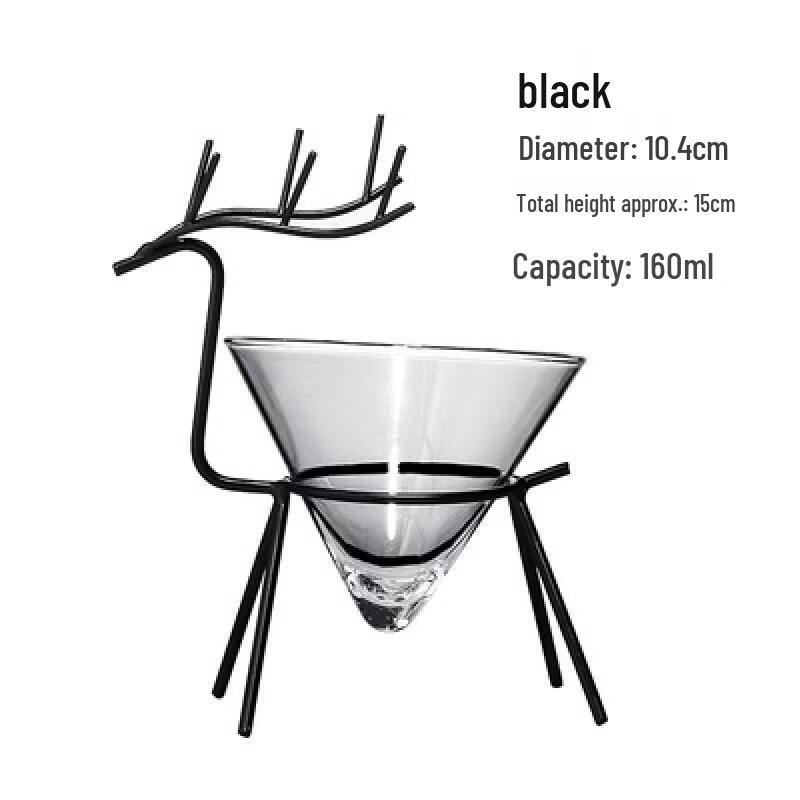 

Cocktail Glass Set with Black Deer Rack
