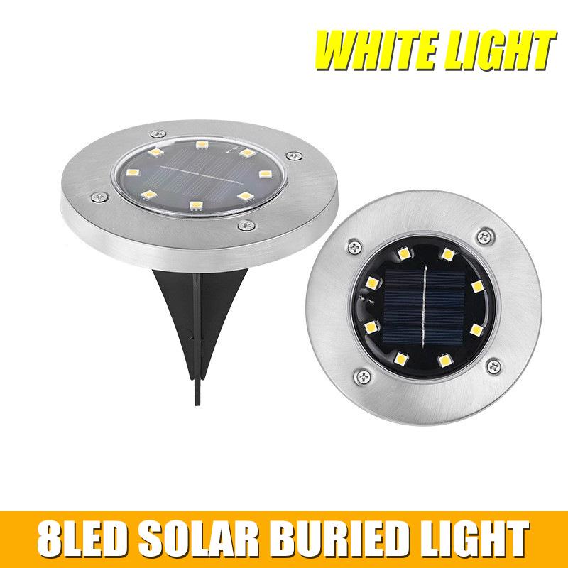 Solar Powered LED Underground Lights Outdoor Waterproof Circular Embedded Garden Lawn Lights Courtyard Lighting Street Lights