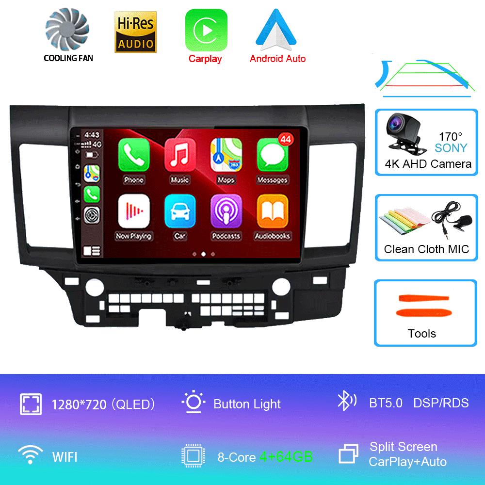 Android 14 For Mitsubishi Lancer 10 CY 2007-2012 10Inch Car Radio Stereo Audio GPS Player Carplay Auto Screen WIFI+4G