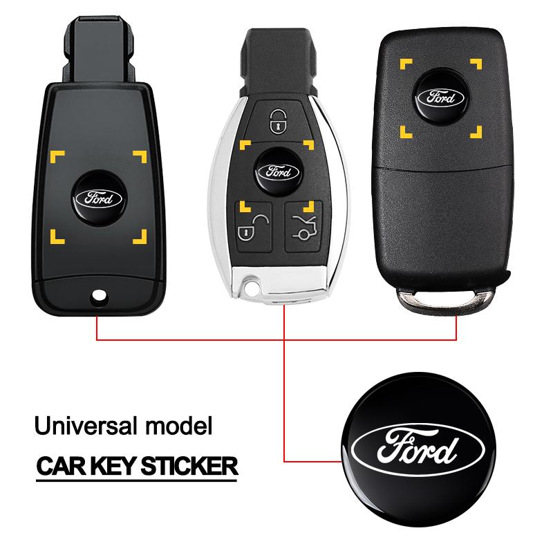 snpwz4 5/10/20 Pcs 14mm Car Key Remote Control Sticker Badge For Ford Focus Mk2 Fiesta Kuga Explorer Mk4 Ranger Mk7 Mustang Smax Escape