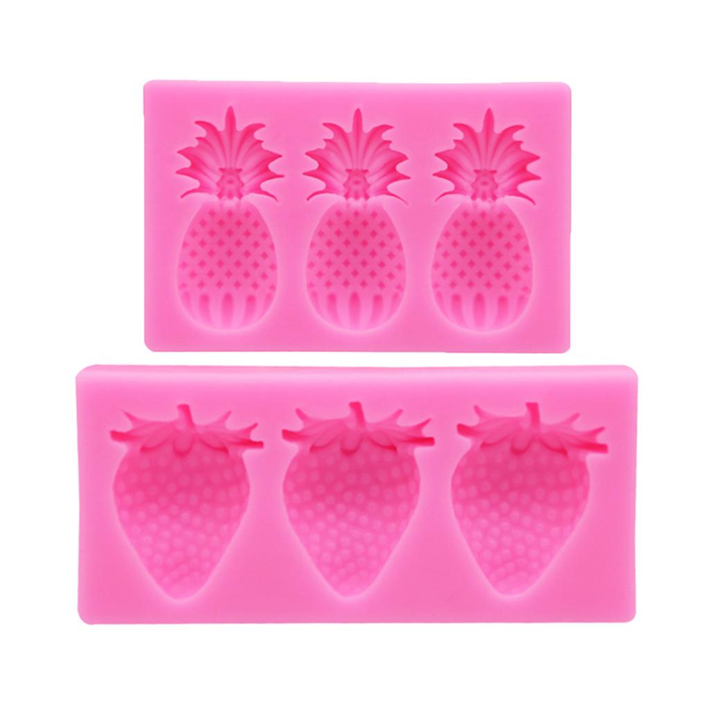 Fruit Shaped Silicone Mold Strawberry Pineapple Candy Mold Summer 3D Candy Mold Cake Decorating Tools Fruit Fondant Mold