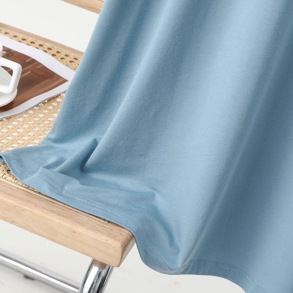 2025 Summer Women's Plus Size Cotton Thin Loose Round Neck Home Dress for Maternity