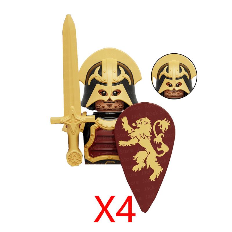 Military Building Blocks Solider Figures Gifts Toys Movie Science Fiction Series Medieval Knight Legion Weapons Shield Flag MOC