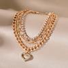 Accessories, Retro Imitation Pearl Chain Beaded Bracelet, Simple Alloy Love Rhinestone Versatile Bracelet