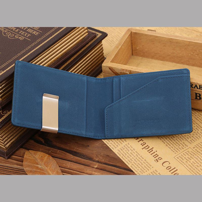 Men's Sophisticated Black Genuine Leather Wallet With Silver Money Clip And Card Holder