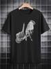 Casual Graphic T-shirt - Black Crew Neck Tee with Stylish Print Design