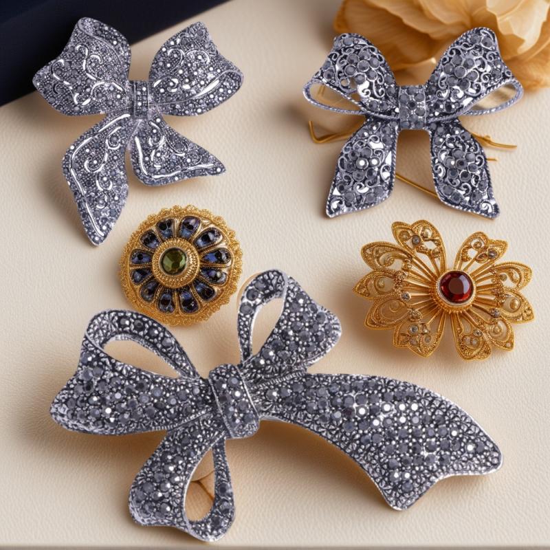 Funkelnde Strass Schleifen Broschen Für Damen Unisex Büro Party Freund Geschenke Schmuck Accessoires