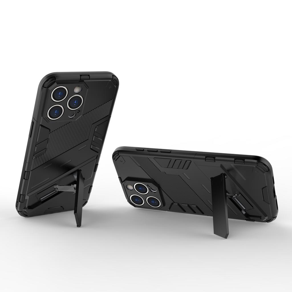 Für iPhone 16 Pro Max Hülle PC+TPU Stoßfeste Handyhülle mit Ständer