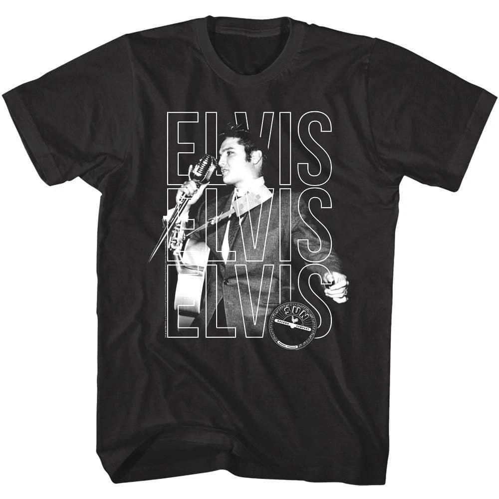Elvis Presley Rockin the Mic Men s T Shirt M
