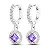 Orstarry 925 Silver Crystal Circular Eardrops Drop Earrings Women Earrings Charm Fashion Versatile Party Jewelry Gifts