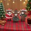 Urocza figurka krowy szkockiej z czapką Świętego Mikołaja, ozdoba na biurko, urocza dekoracja świąteczna, prezent na stół ogrodowy, półkę