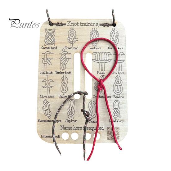 

Доска для обучения вязанию узлов, 16 узлов, деревянная доска для начинающих, рифы, квадратные узлы, практическое обучение, подарок любителям кемпинга на открытом воздухе A